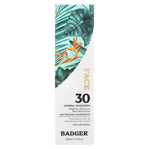 Badger, солнцезащитное средство для лица, SPF 30, 50 мл (1,7 жидк. унции)