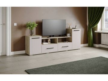 Тумба-ТВ ПАРУС-2 дуб крафт серый / кашемир