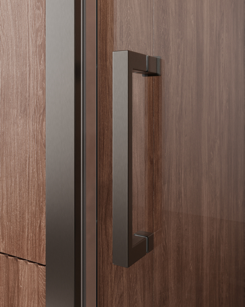 Душевая дверь Cezares MOLVENO-BF-1-150-C-GM-IV, 150х195, профиль оружейная сталь, прозрачное стекло