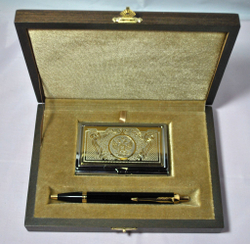 Набор "Гербовый" №3 визитница (Златоуст), ручка