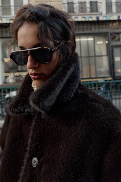 ZARA ДВУСТОРОННЯЯ КУРТКА ИЗ ИСКУССТВЕННОЙ КОЖИ, КОРИЧНЕВЫЙ