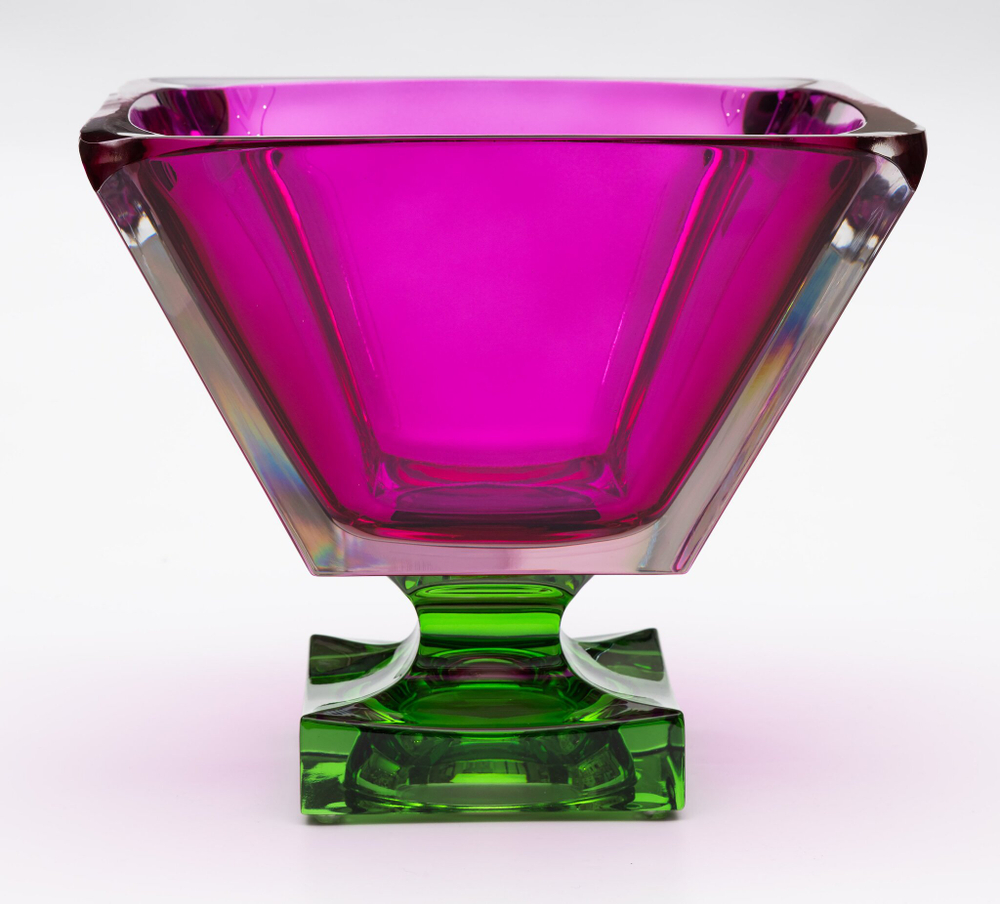 Ваза Cre Art Angle 01 розовая/зеленая