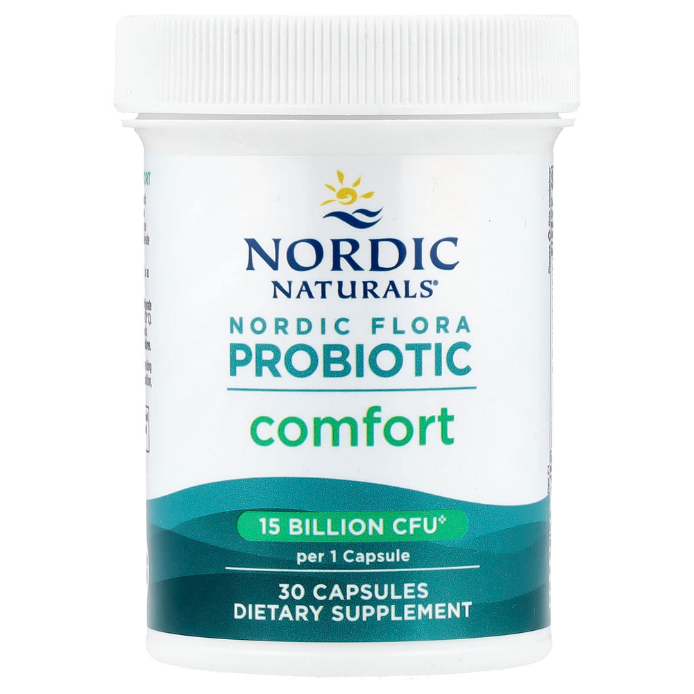 Nordic Naturals, Nordic Flora Probiotic, Comfort, 15 млрд КОЕ, 30 капсул