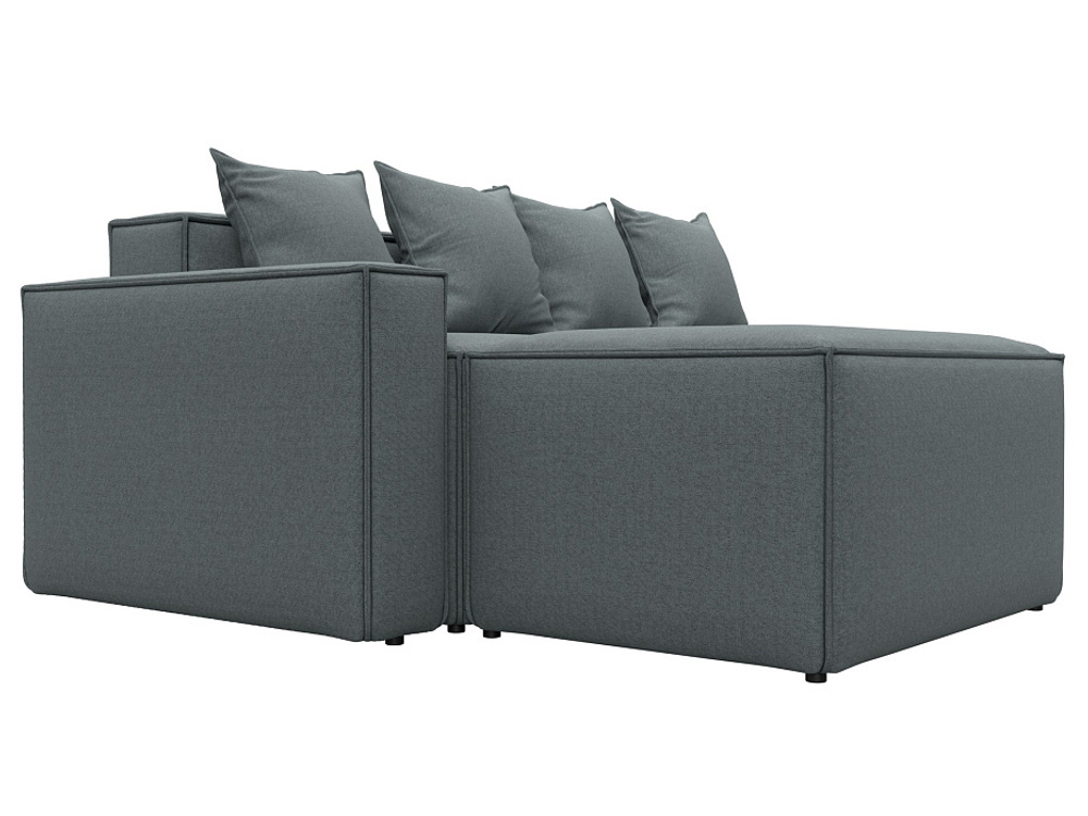 Диван угловой модульный Лига-063 угол левый, Амур 07 серый, Рогожка, 129785L