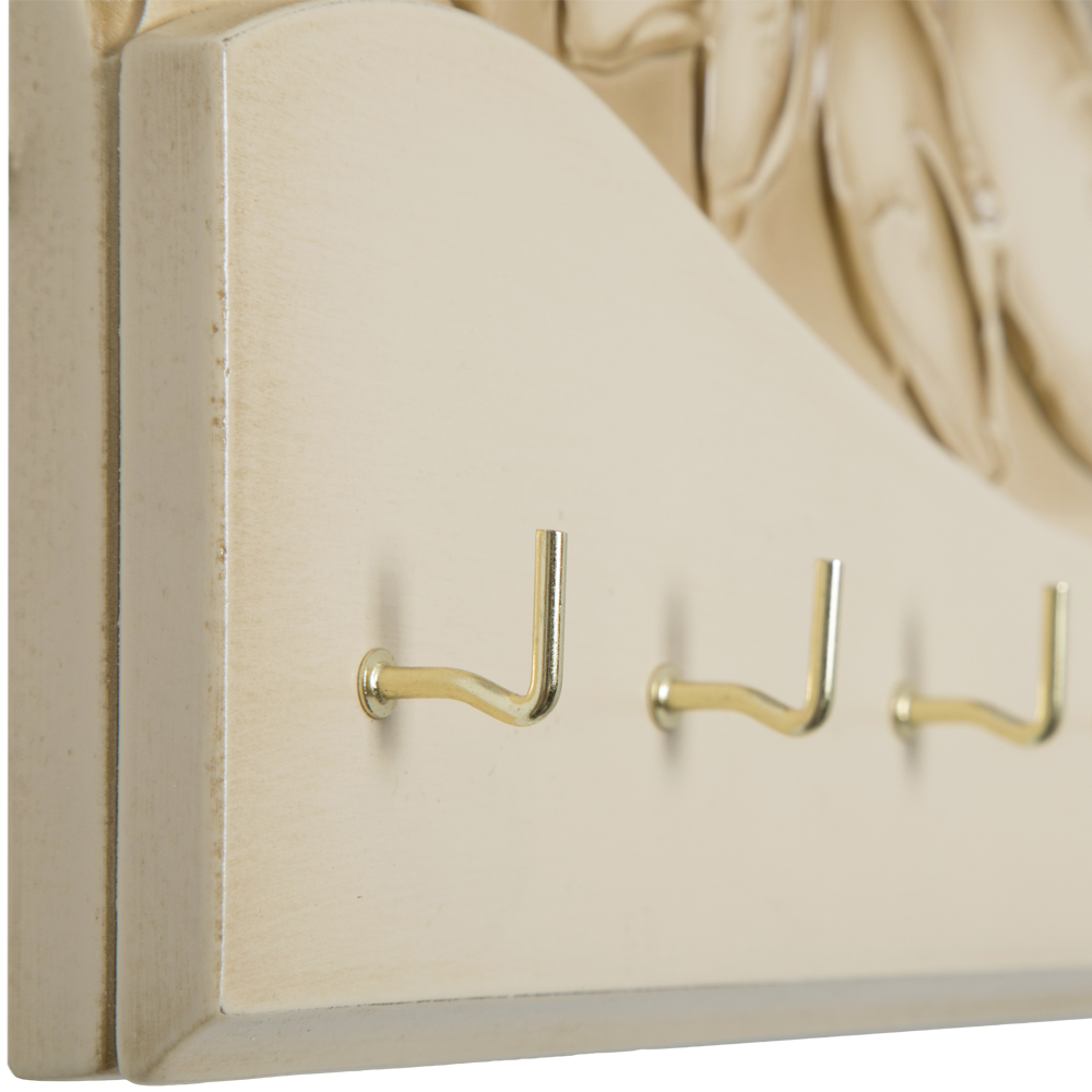 Полка - ключница Птичка Терра (мини) Айвори Мраморное золото