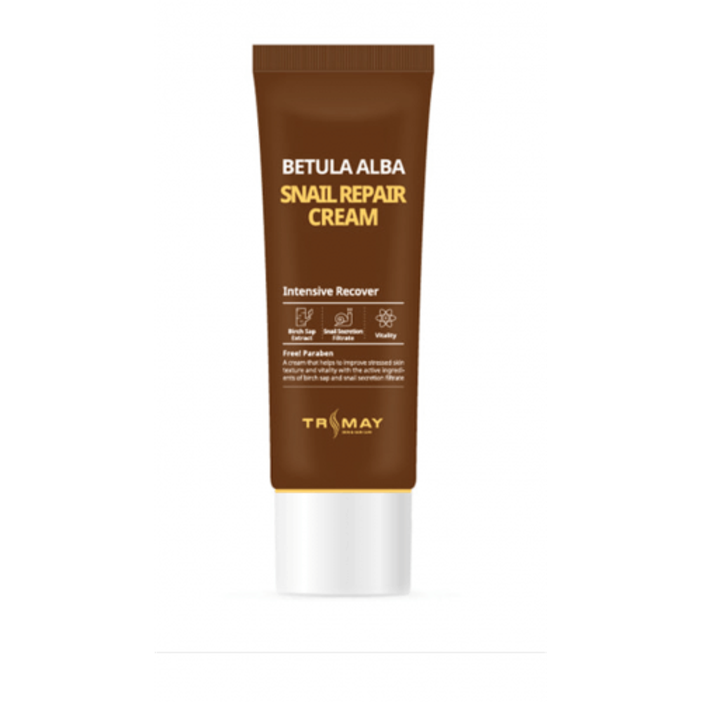 Заживляющий крем с берёзовым соком и муцином улитки Trimay Snail Repair Betula Alba Cream, 50 мл.