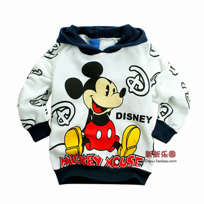 Худи детское с принтом Микки Мауса и контрастным капюшоном