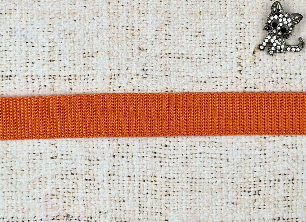 Лента ременная стропа, 14 гр/м, ш. 2,5 см, оранжевый