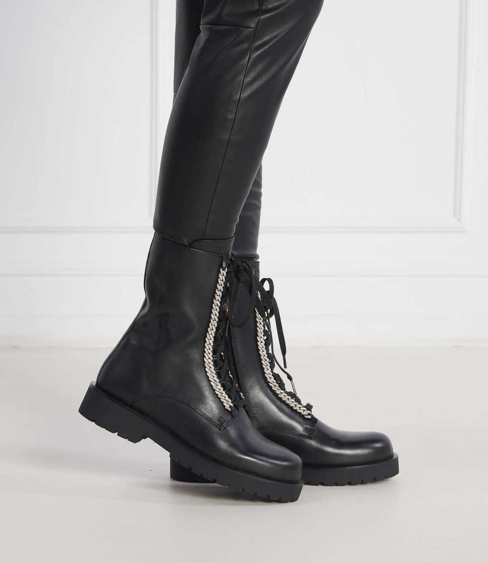 Кожаные ботильоны anfibio TWINSET - черный(222TCT080)