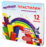Пластилин классический 12 цветов 240г со стеком "ЮНЫЙ ВОЛШЕБНИК" (ЮНЛАНДИЯ)