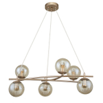 Подвесной светильник 6x40Вт E14, металл/стекло, золото