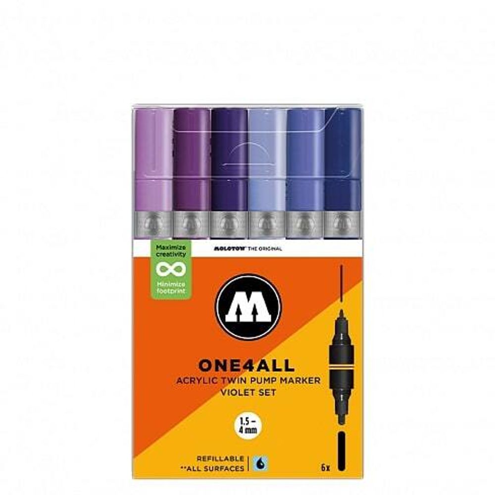 Набор Маркеров MOLOTOW ONE4ALL ACRYLIC TWIN VIOLET-SET