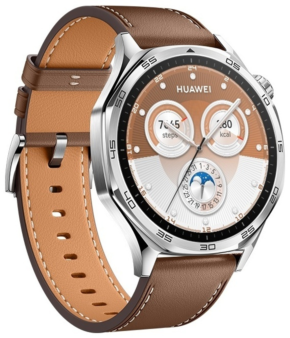 Смарт-часы Huawei Watch GT 5 46 мм серебристый-коричневый