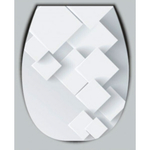 Сиденье для унитаза с детской накладкой "Океан LUX" с рисунком "Белый квадрат"