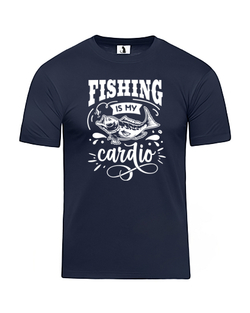 Футболка Fishing is my cardio прямая темно-синяя