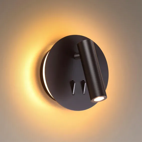 3911/9WL HIGHTECH ODL20 409 черн/металл Наст-й св-к с лампой д/чтения с выкл LED 9W 3000K 220V BEAM