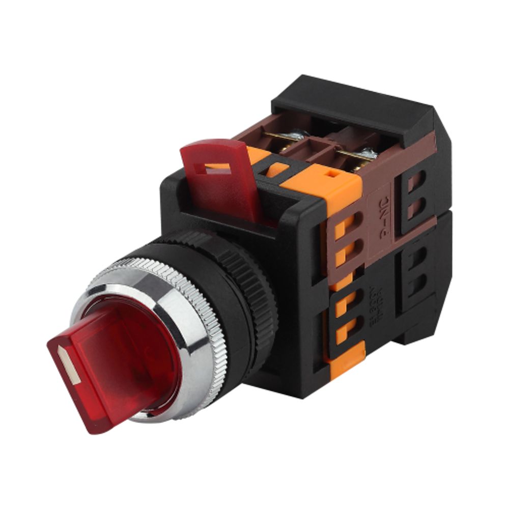Переключатель ЭРА BSW10-ANCLR-3-K04E АNСLR-22-3 на 3 фиксированных положения красный неон 240В I-0 1з+1р | Электротовары