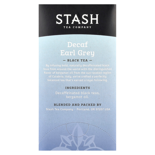 Stash Tea, черный чай, с бергамотом, без кофеина, 18 чайных пакетиков, 33 г (1,1 унции)