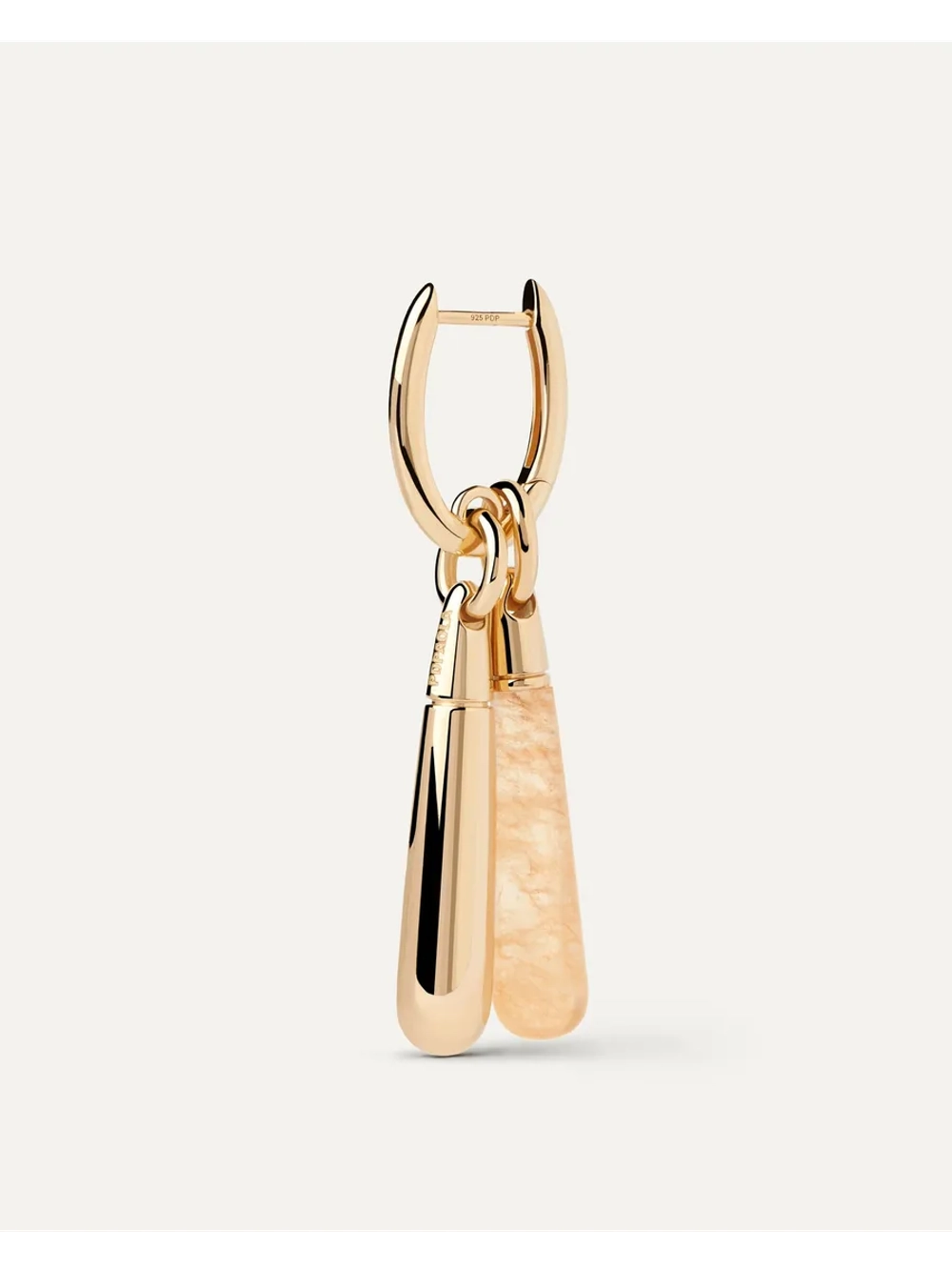 Подвеска Drop Large Yellow Aventurine серебро 925 пробы покрытое золотом