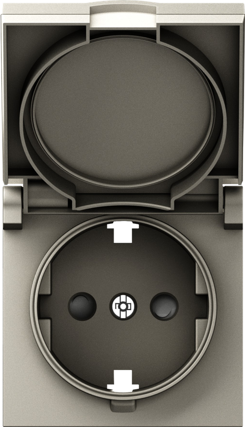 Накладка для розетки Schuko с заземлением, с крышкой, 16A 250 В~, матовый кашемир, серия A07