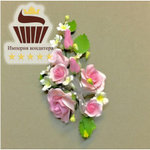 Цветочная ветка из сах.мастики,большая "Роза розовая"