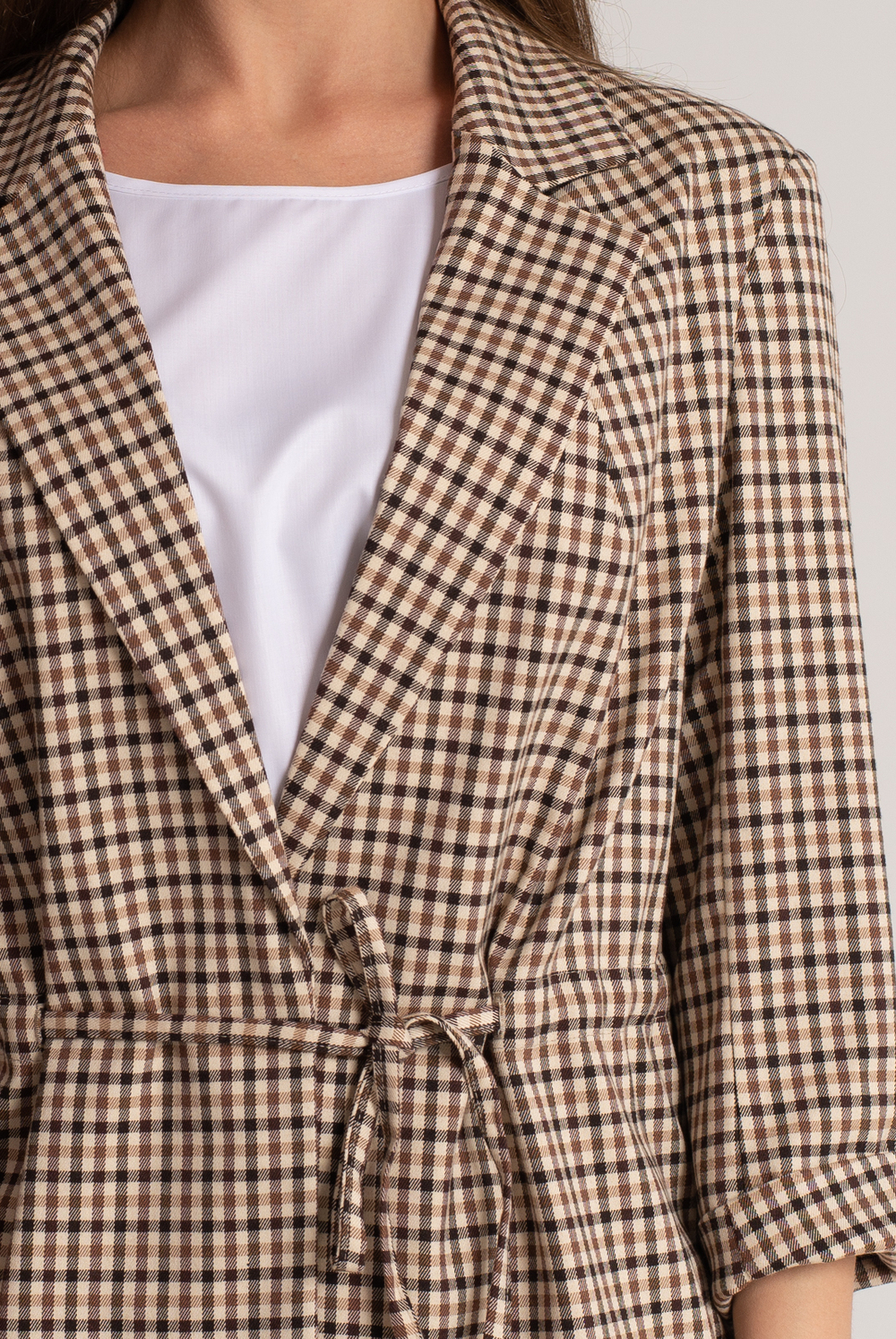 Жакет женский 3881зпа, бежевая клетка #412БКл043881зпа