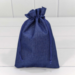 Мешочек 14х20см Лен искусственный (Синий)