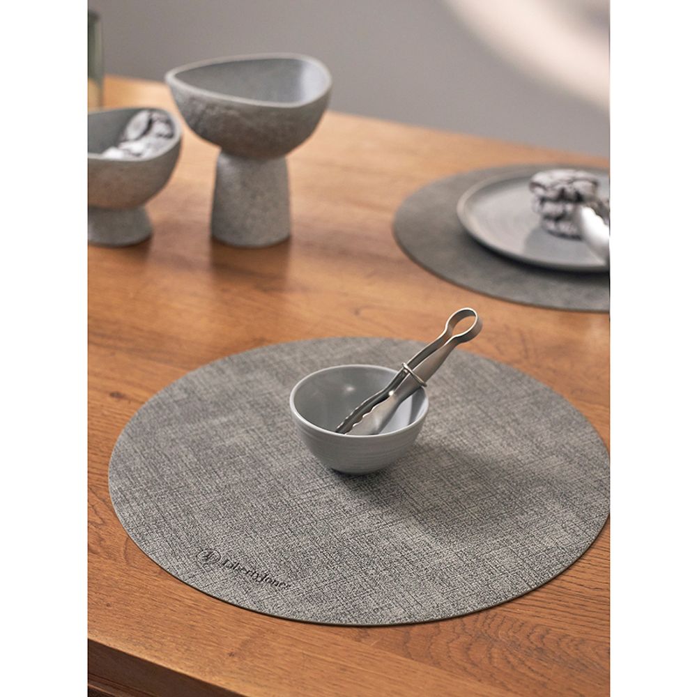 Набор из 4-х сервировочных салфеток Leanera, Ø35 см, серые
