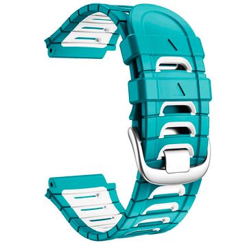 Ремешок для Garmin Forerunner 920XT силиконовый двухцветный (Бирюзовый/белый)