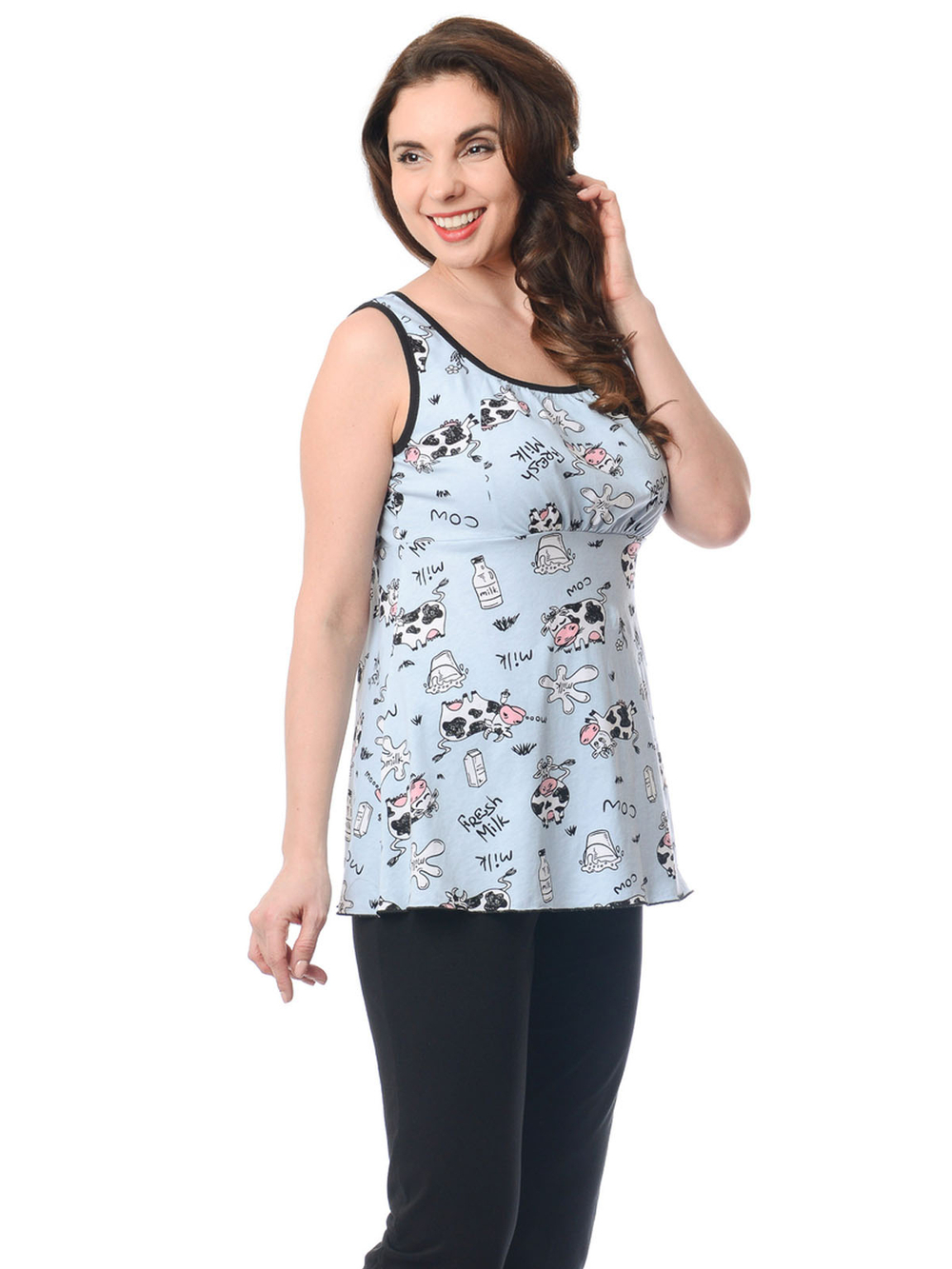 Майка Мк-58Х/сероголубой-коровка