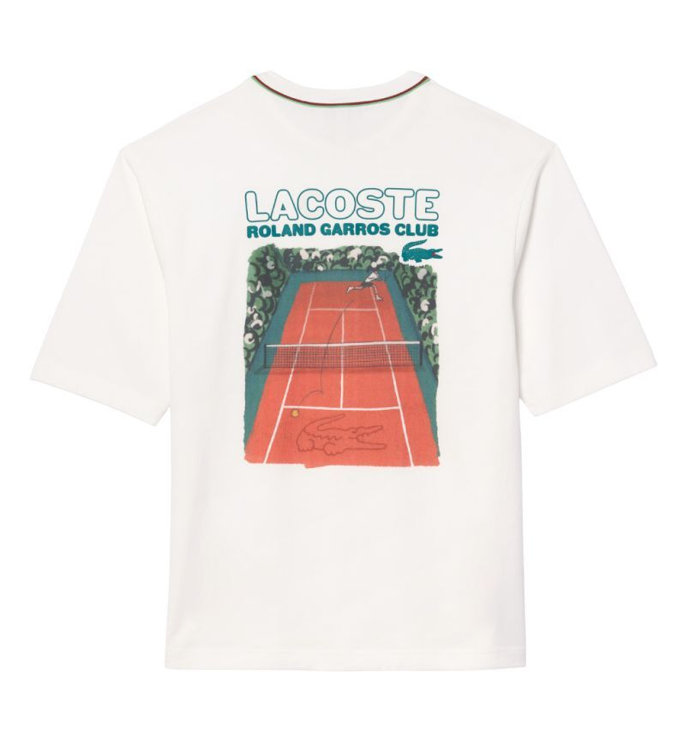 Мужская теннисная футболка Lacoste Roland-Garros Edition Jersey - белый