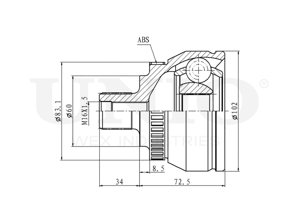 ШРУС внешний UNIO CVJ-20061