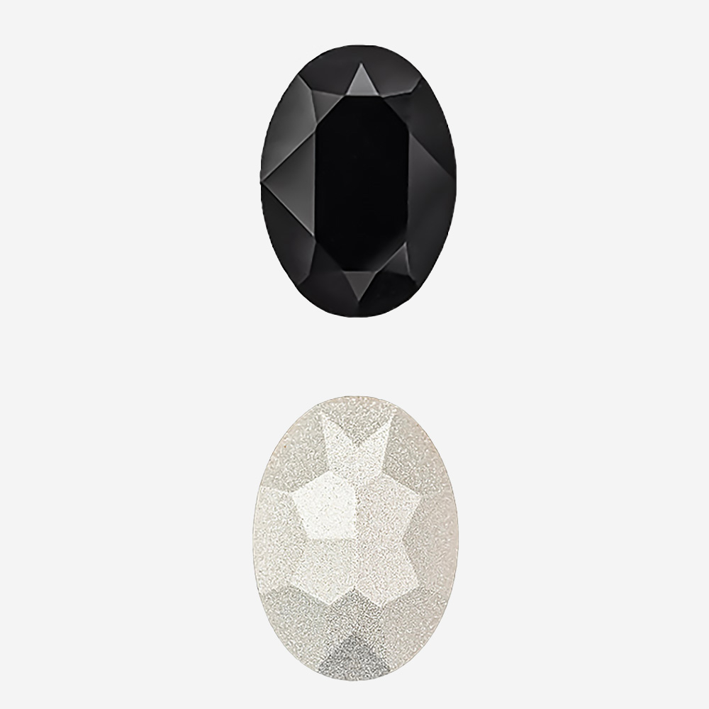 Кристалл Овал (Oval Fancy Stone), оттенок "Черный"/"Jet", 14*10мм