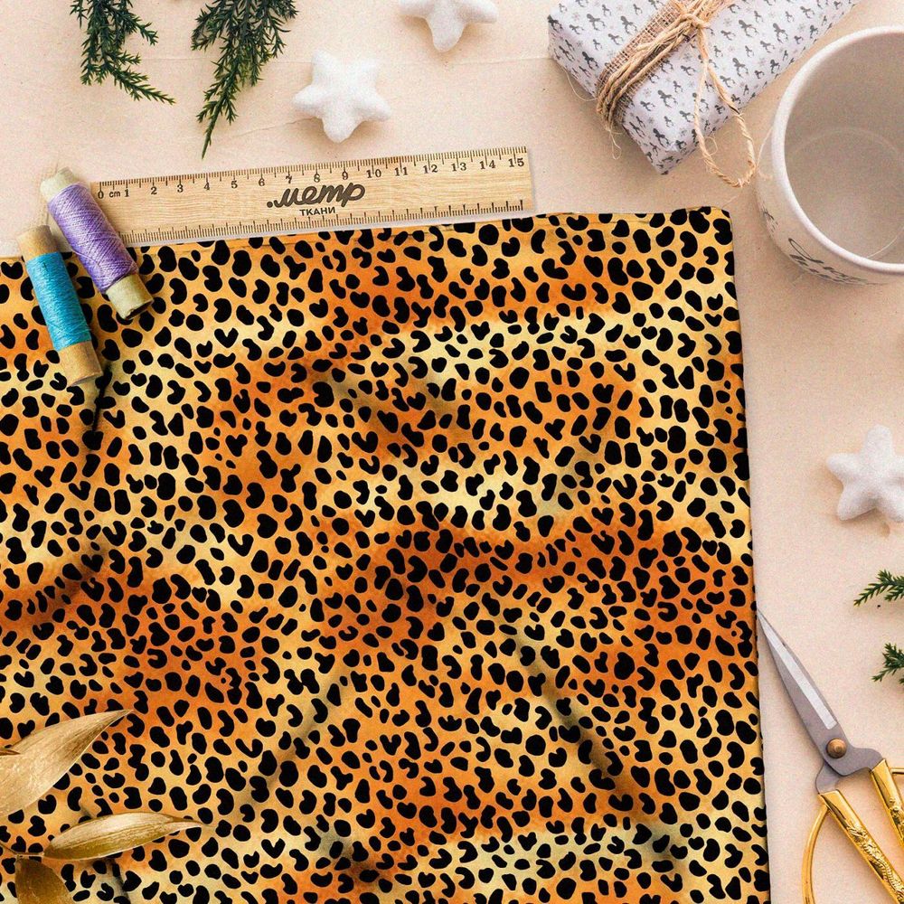 Ткань премиум дюспо пятна леопарда