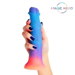 Светящийся в темноте фантазийный фаллоимитатор - 20 см. (Цвет: разноцветный)