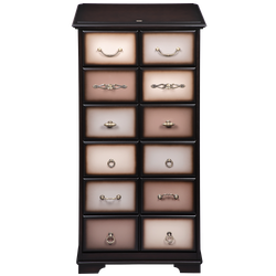Комод "Пандора"- 5 с 4 ящиками Орех Оберджин, цвет фасада Шоколад