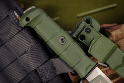 Нож Kizlyar Supreme VECTOR 420HC TW OKH PS (StoneWash, Olive Kraton Handle, Polyamide Sheath)