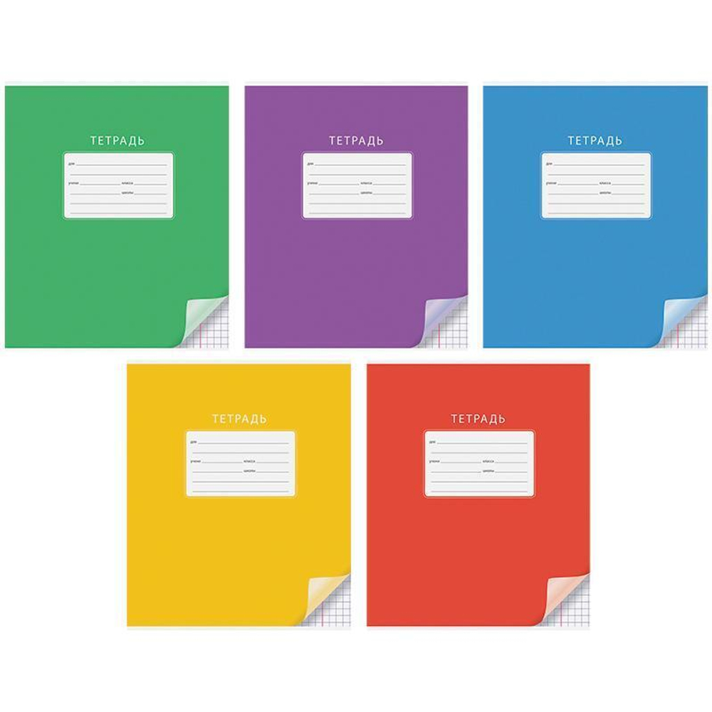 Тетрадь А5 18л. клетка "Однотонная. С уголком" 200400 (Спейс)