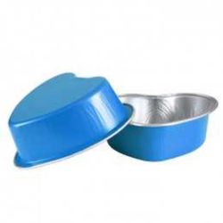 Форма алюминиевая для выпекания "Сердце" синяя, 100 мл, 100 шт
