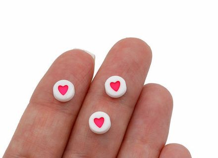 Бусины пластиковые Сердце розовое