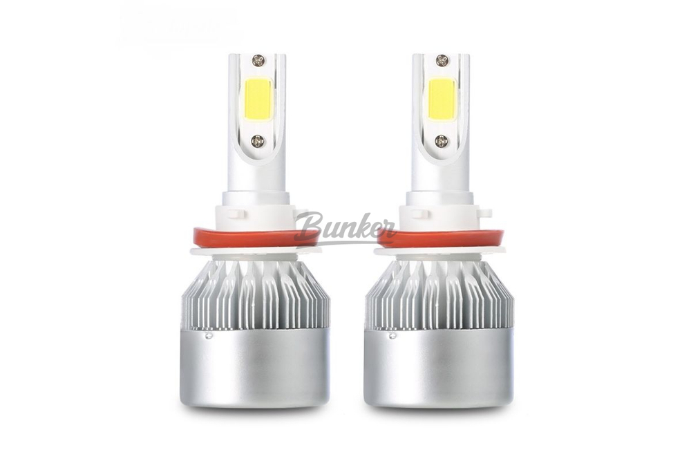 Светодиодные лампы C6, цоколь H11 (эконом) в головной свет, (компл)