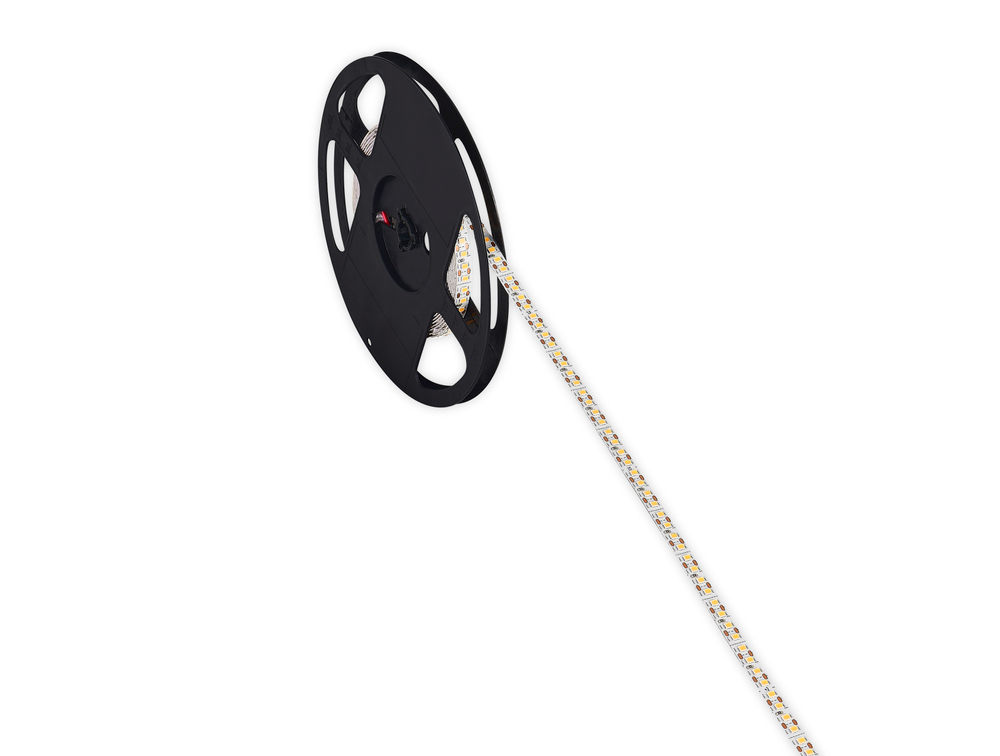 Лента светодиодная SMD тёпло-белая DC24V 14, 4W/m 3000K 1920Lm/m 160д/м CRI>90 IP20,  упаковка 5 метров,  ширина 8мм,  высота 1, 5мм,  самоклейкая