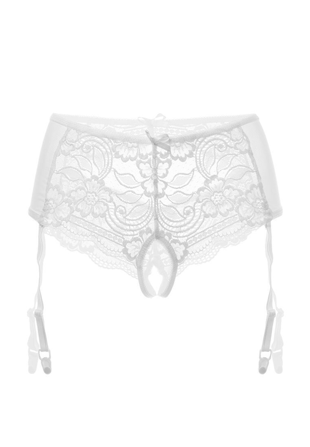Трусики-пояс из эластичного кружева с пажами для чулок Sheila (Размер: 42-44) (Цвет: черный)