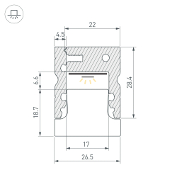 Профиль ARH-FLOOR27-H28-2000 ANOD (Arlight, Металл) 038356