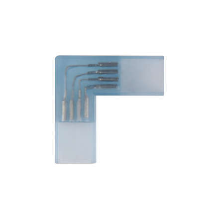 UTC-K-24-B67-RGB CLEAR 005 POLYBAG Соединитель контактный L-образный для светодиодных лент 220В 5050 RGB. 4 контакта. цвет прозрачный. 5 штук в пакете