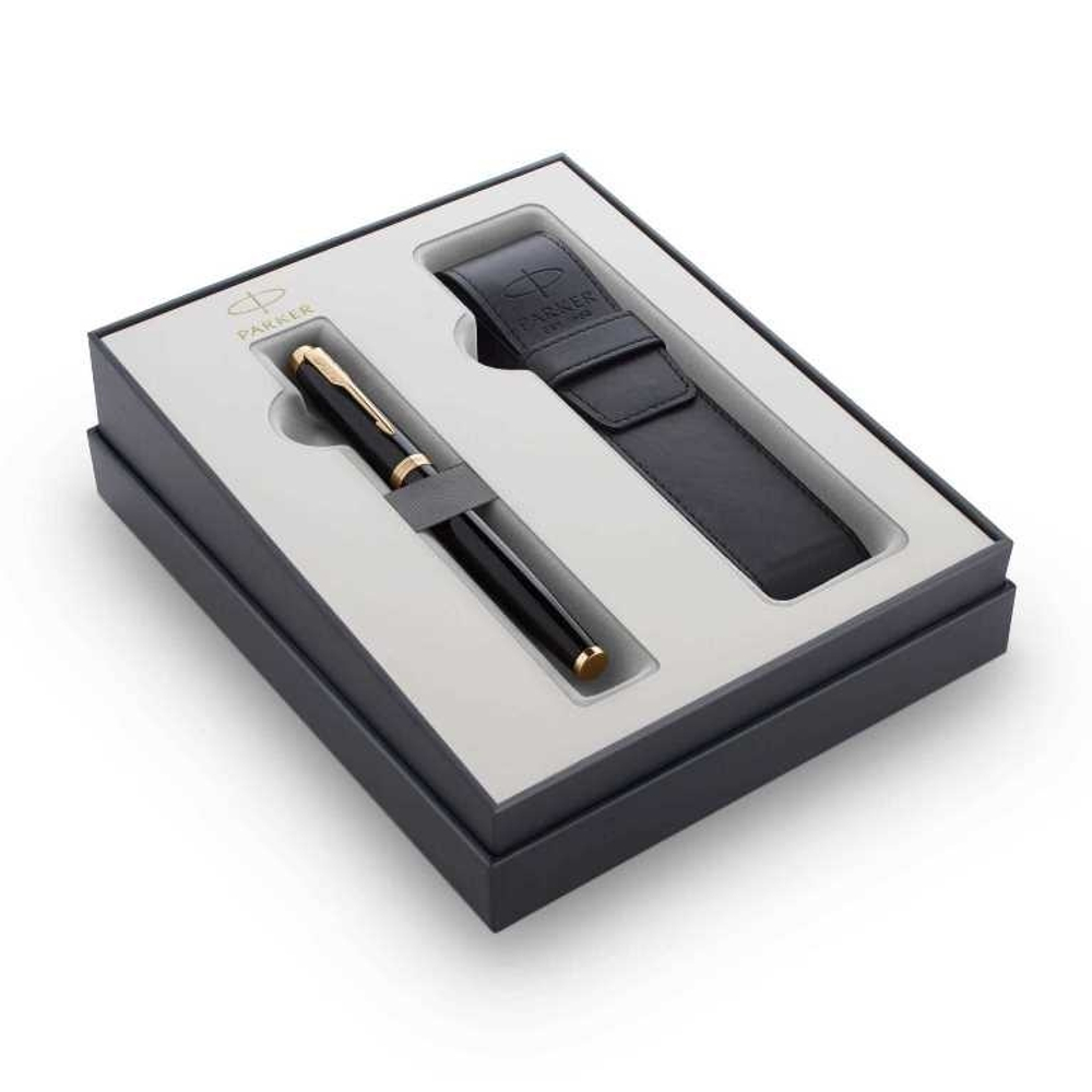 Подарочный набор Parker IM с перьевой ручкой и чехлом Black GT, перо M