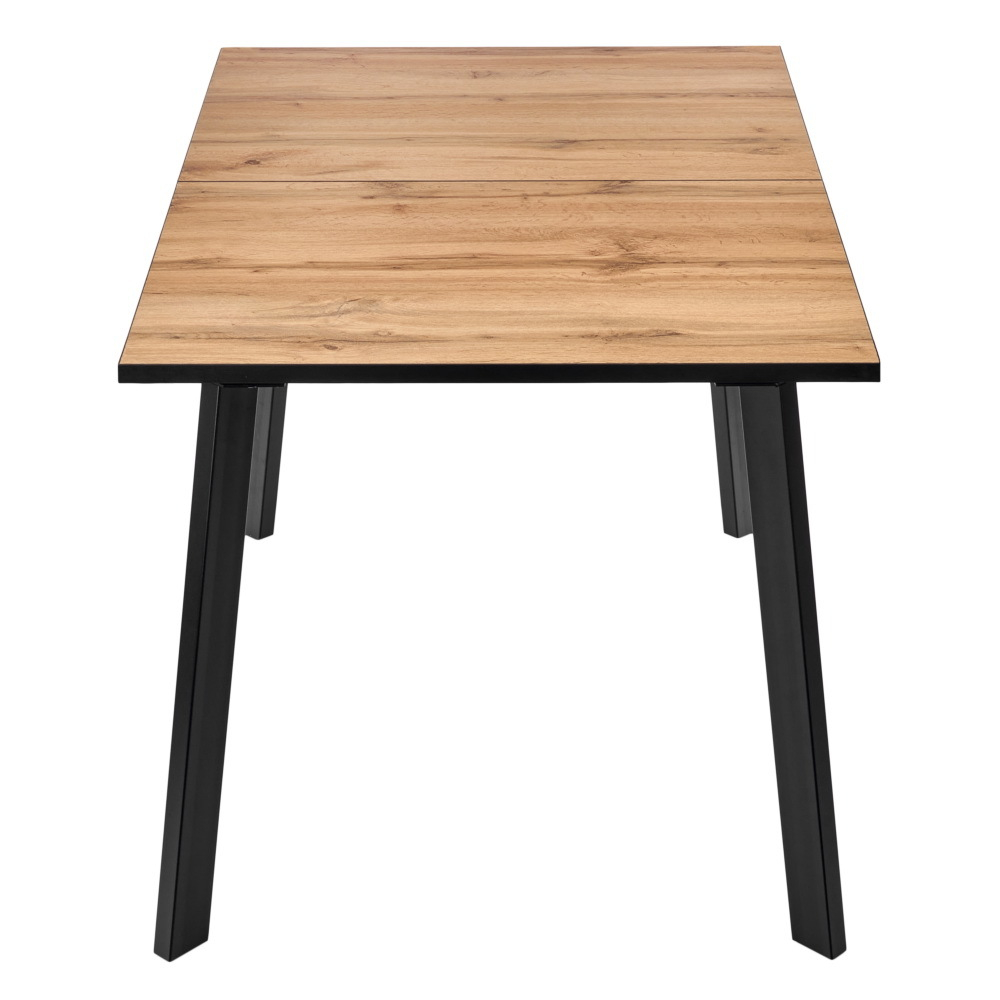 Стол Dublin раскладной 120-160х80х75 Дуб Вотан, чёрные ножки