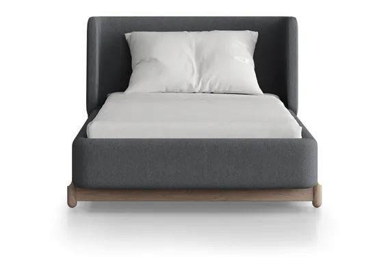 Кровать Basic спальное место 90*200 см (серый, твид)