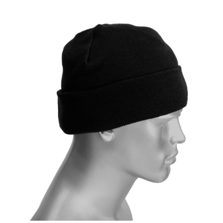 Шапка трикотажная зимняя черная на синтепоне