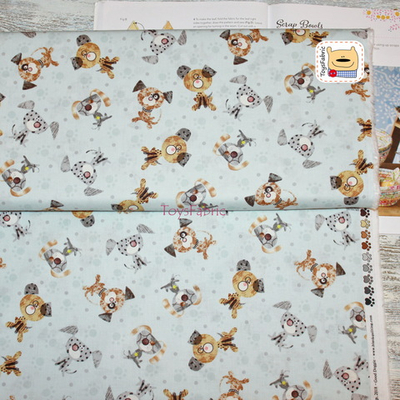 Ткань для пэчворка 20916 (собаки на голубом) 45х55см